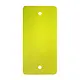 PVC label 108x54mm, geel, 2 x ponsgat, 1000 stuks per doos