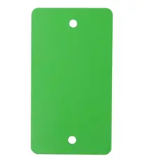 PVC label 108x54mm, groen, 2 x ponsgat, 1000 stuks per doos