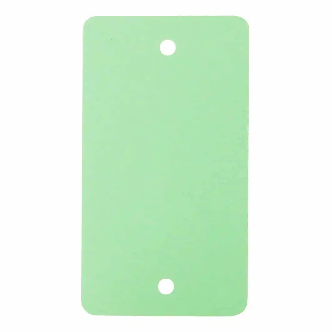 PVC label 108x54mm, reseda groen, 2 x ponsgat, 1000 stuks per doos