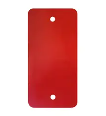 PVC label 108x54mm, rood, 2 x ponsgat, 1000 stuks per doos