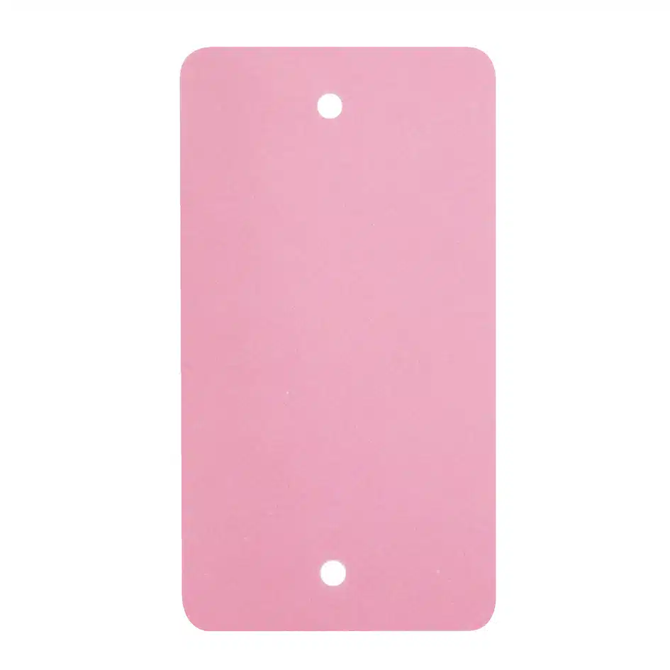 PVC label 108x54mm, roze, 2 x ponsgat, 1000 stuks per doos