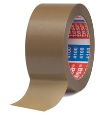 Tesa 4100 pvc verpakkingstape met natuurrubber 50mm x 66 meter bruin 36 rol per doos