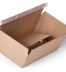 Autolockdoos met zelfklevende sluiting uitw. form.: 436 x 316 x 215 mm, inw. form.: 430 x 310 x 200 mm, Enkelgolf 1.31,B-golf, 3.000 mm, similar to FEFCO 0713, 20 st/pak