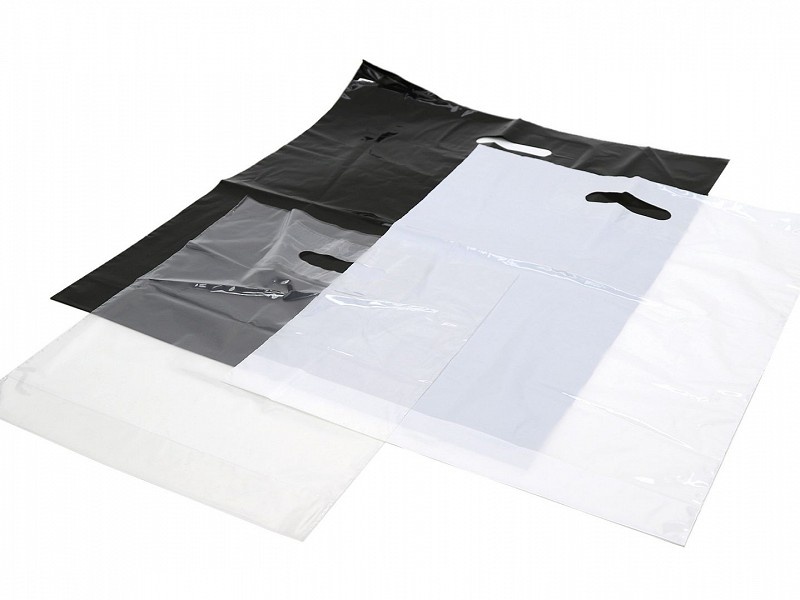 LDPE draagtassen 45 x 50 + 2 x 2 cm zwart - Groot - 45x50+2x2cm 500 stuks per doos
