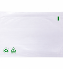 Zelfklevende Paklijst Enveloppen LDPE 60% Recycled (groene recy logo`s) Transparant Type C5 Binnenmaten (mm) 225x165 Doos inhoud 1000 stuks.