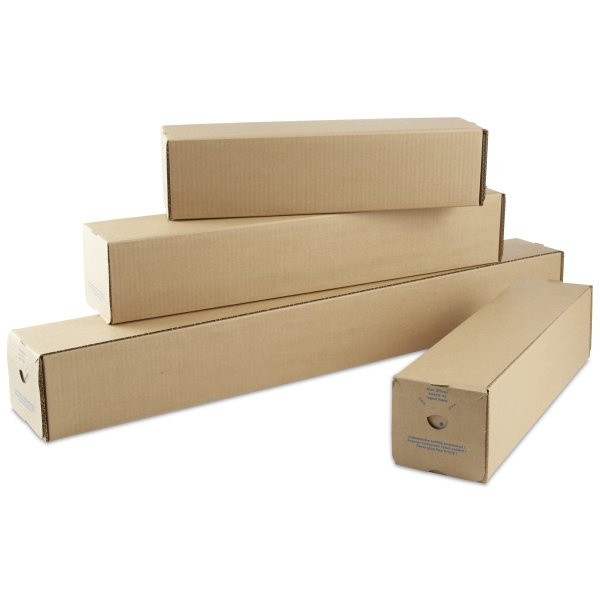 Vierkante verzendkoker 105 x 105 x 500 mm bruin met automatische bodem + plakstrip, 10 stuks per pak
