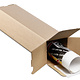 Vierkante verzendkoker 105 x 105 x 500 mm bruin met automatische bodem + plakstrip, 10 stuks per pak