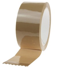 PP acryl tape Noise 66 mtr x 48 mm bruin 25mu verpakking 1 doos a 36 rol