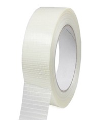 Filament tape ruit versterkt 25 mm x 50 mtr transparant, 72 rol/per doos
