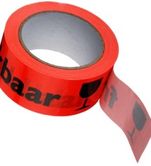 PP Waarschuwingstape 48 mm x 66 mtr 32mu BREEKBAAR/FRAGILE fluor oranje/zwart, 36 rol/per doos