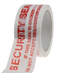 PP Waarschuwingstape 48 mm x 66 mtr SECURITY wit/rood, 36 rol/per doos