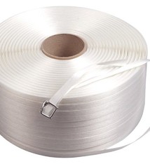 PE OMSNOERBAND 16 MM WIT 850 meter op de rol, Kern diameter: 76 mm 1 doos a 2 stuks