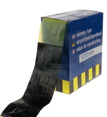 Afzetlint 80 mm x 500 mtr geel/zwart