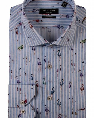 Giordano Overhemd met Flamingo's - Blue