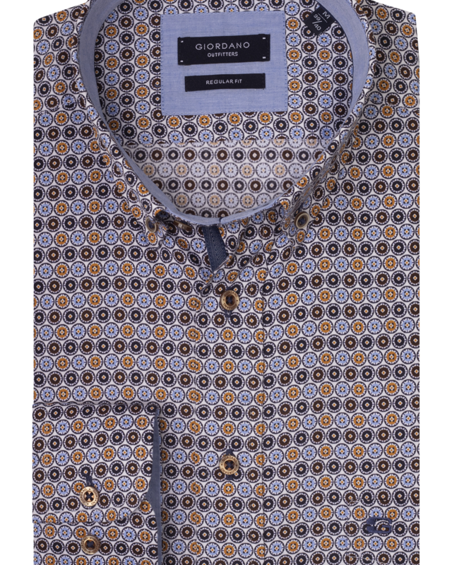 Giordano Shirt with Print - Brown
