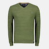 V-hals Pullover met Ribstructuur - Green