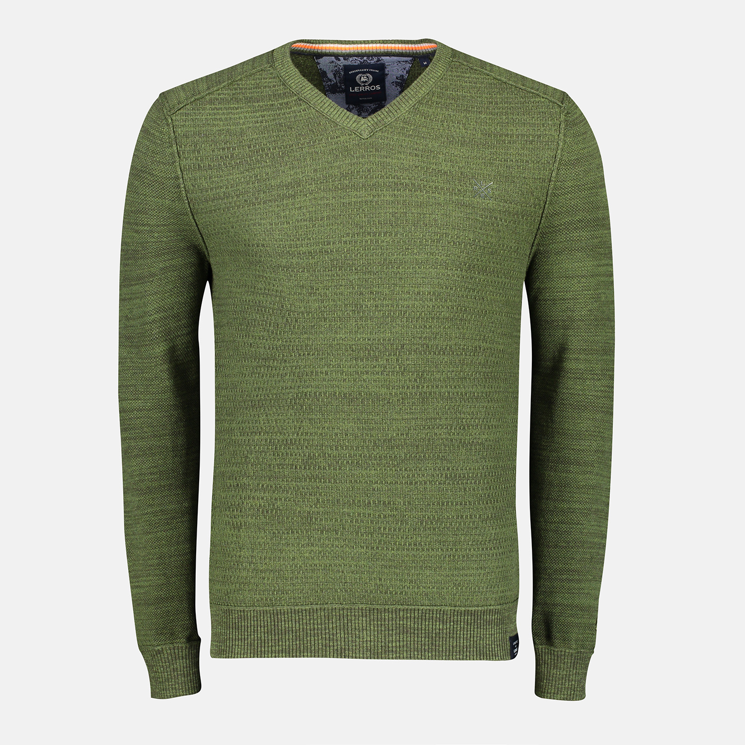 Lerros V-Neck Sweater with Structure - Green