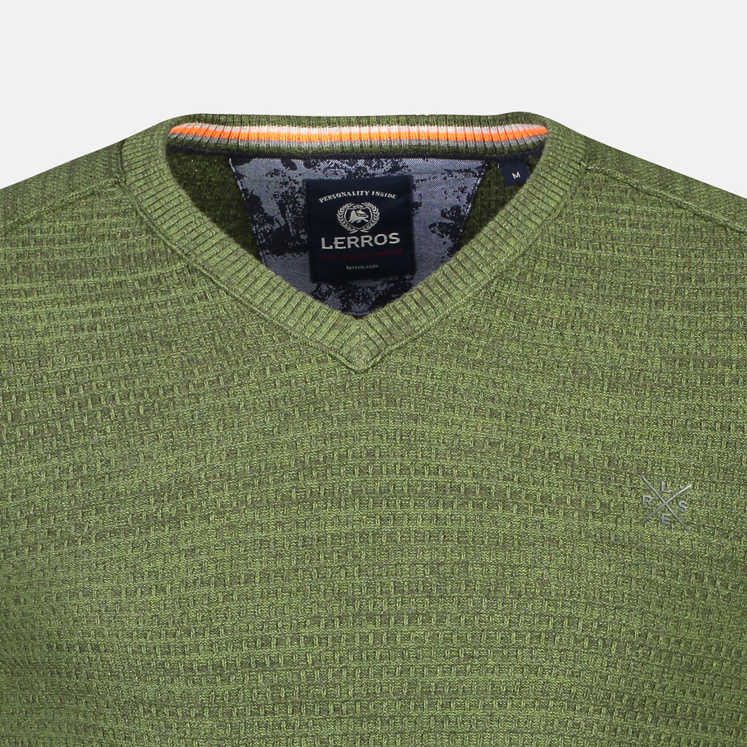 Lerros V-Neck Sweater with Structure - Green