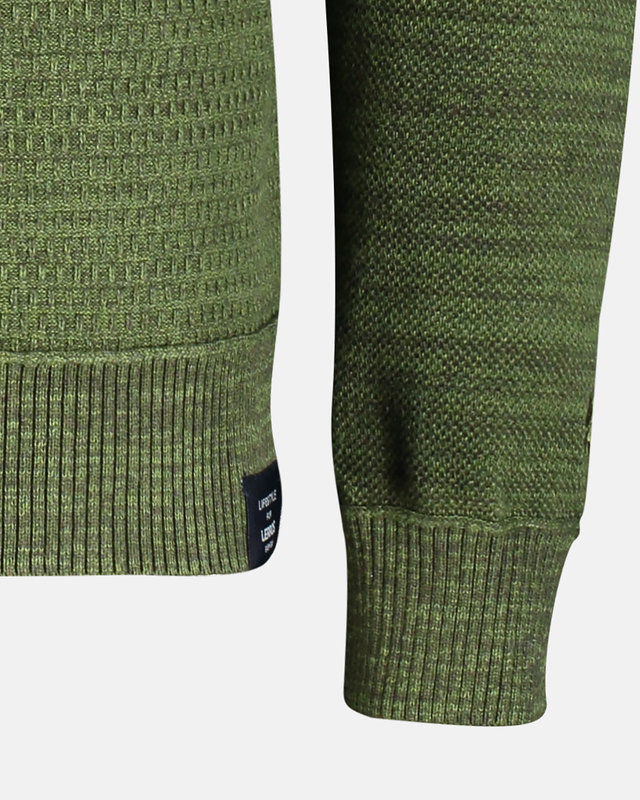 Lerros V-Neck Sweater with Structure - Green