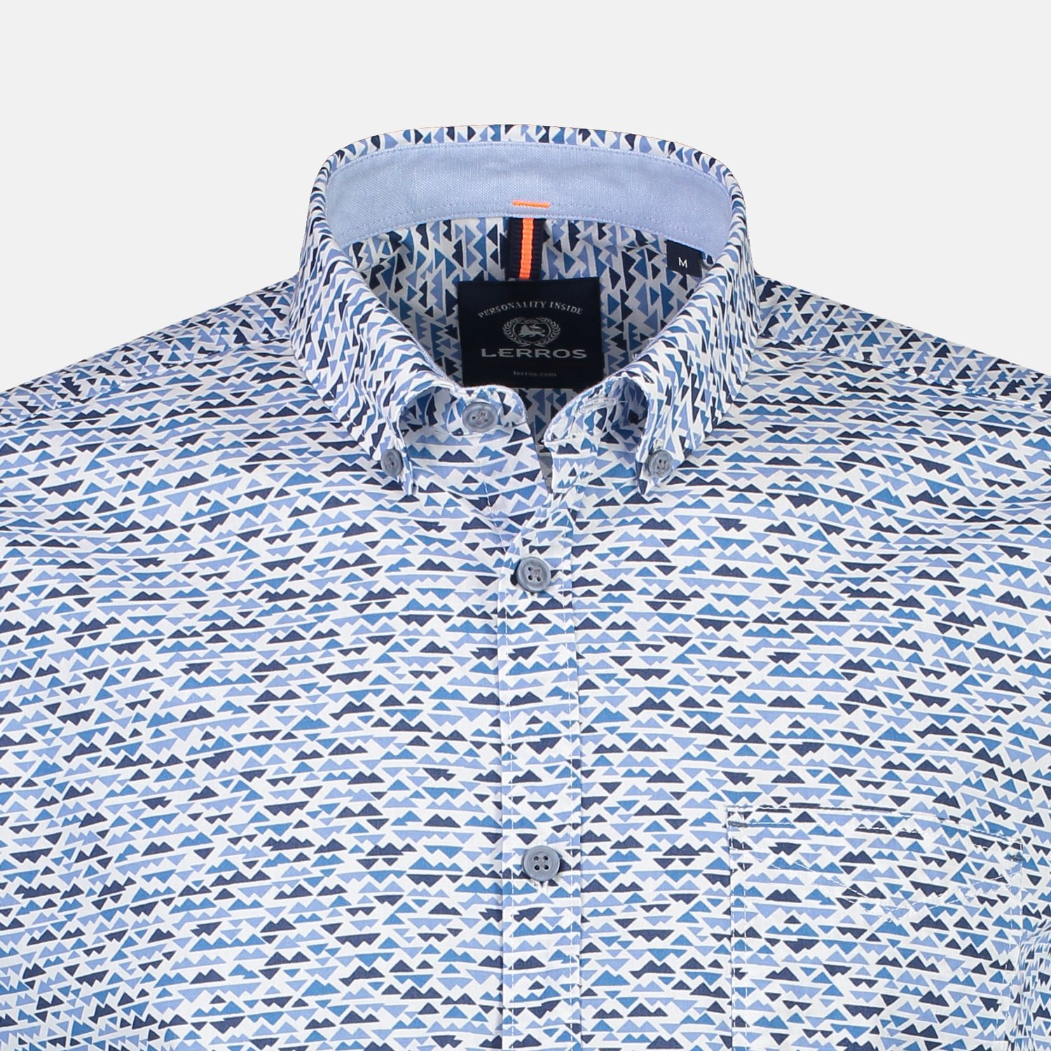 LERROS Langarm Hemd Allover Print - Aqua Blue / Blau | - Cotton Blues | Hemden