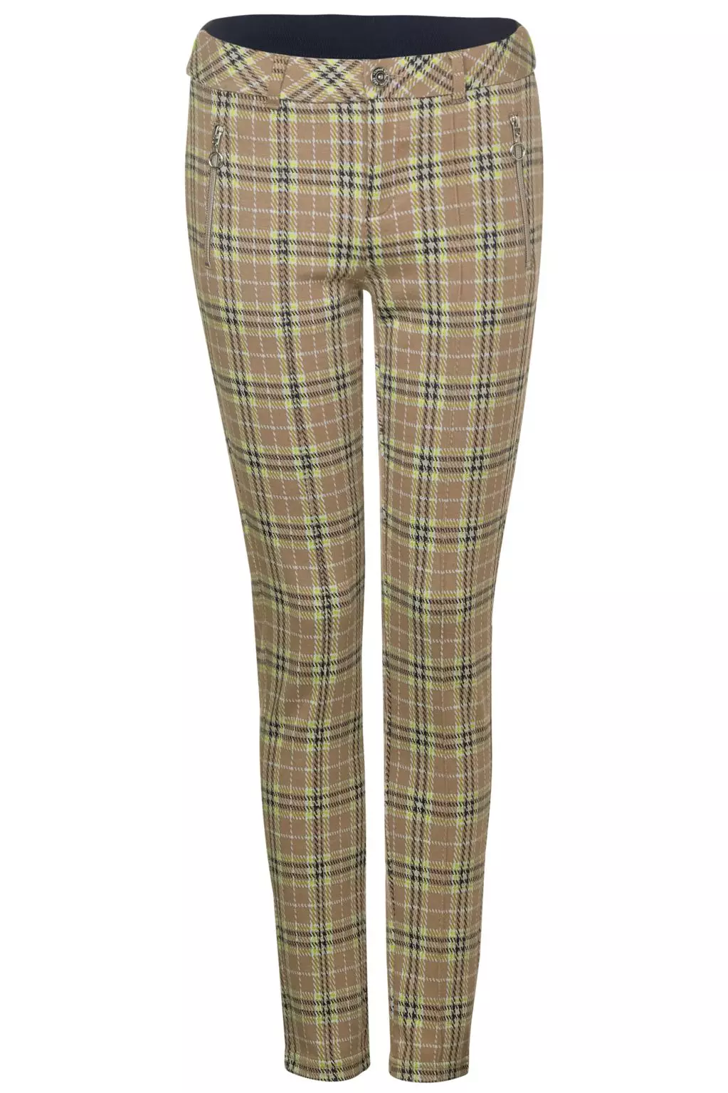 Street One Checkered Pants York - Easy Camel