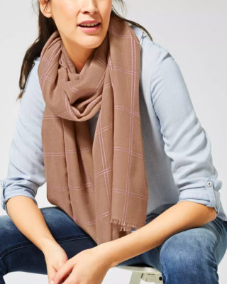 Street One Sjaal met Ruitenpatroon - Easy Camel