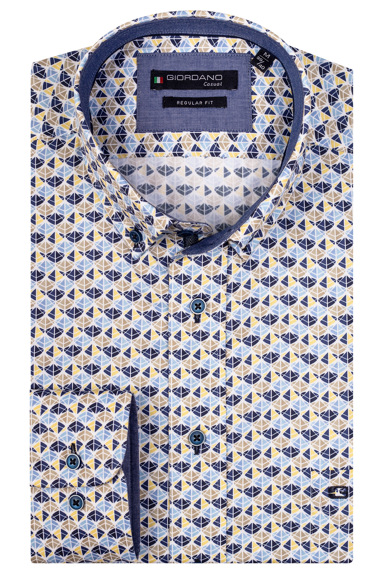 Giordano Shirt Button-Down with Print - Yellow