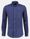 Lerros Feincordhemd mit Alloverprint - Mid Blue