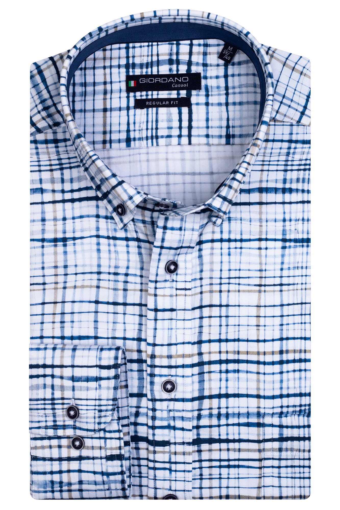 Giordano Button-Down Hemd AOP - Dark Navy