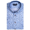 Shirt with Short Sleeves and Print - Light Blue