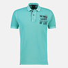 Poloshirt met Motto Opdruk - Turquoise