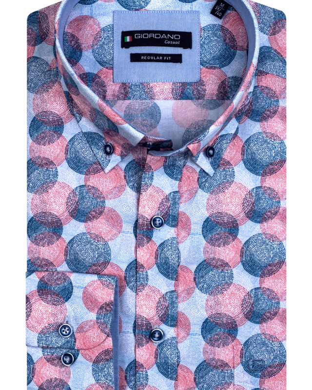 Giordano Short Sleeve Shirt with Allover Print - Red