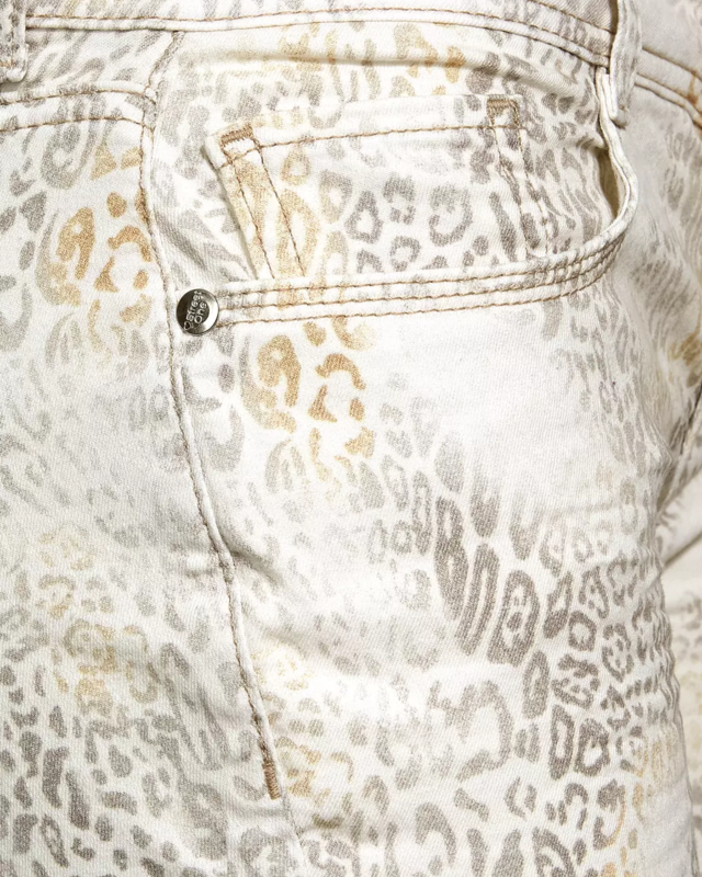 Street One Jeans with Animal Print Jane - Soft Sand Animal Print