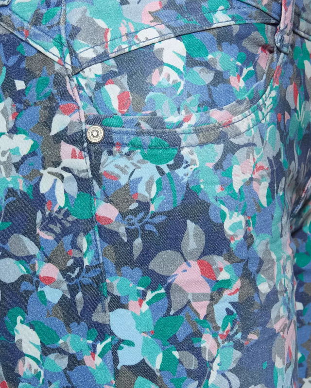 Street One Pants with Floral Print Crissi - Flower Print Denim Wash