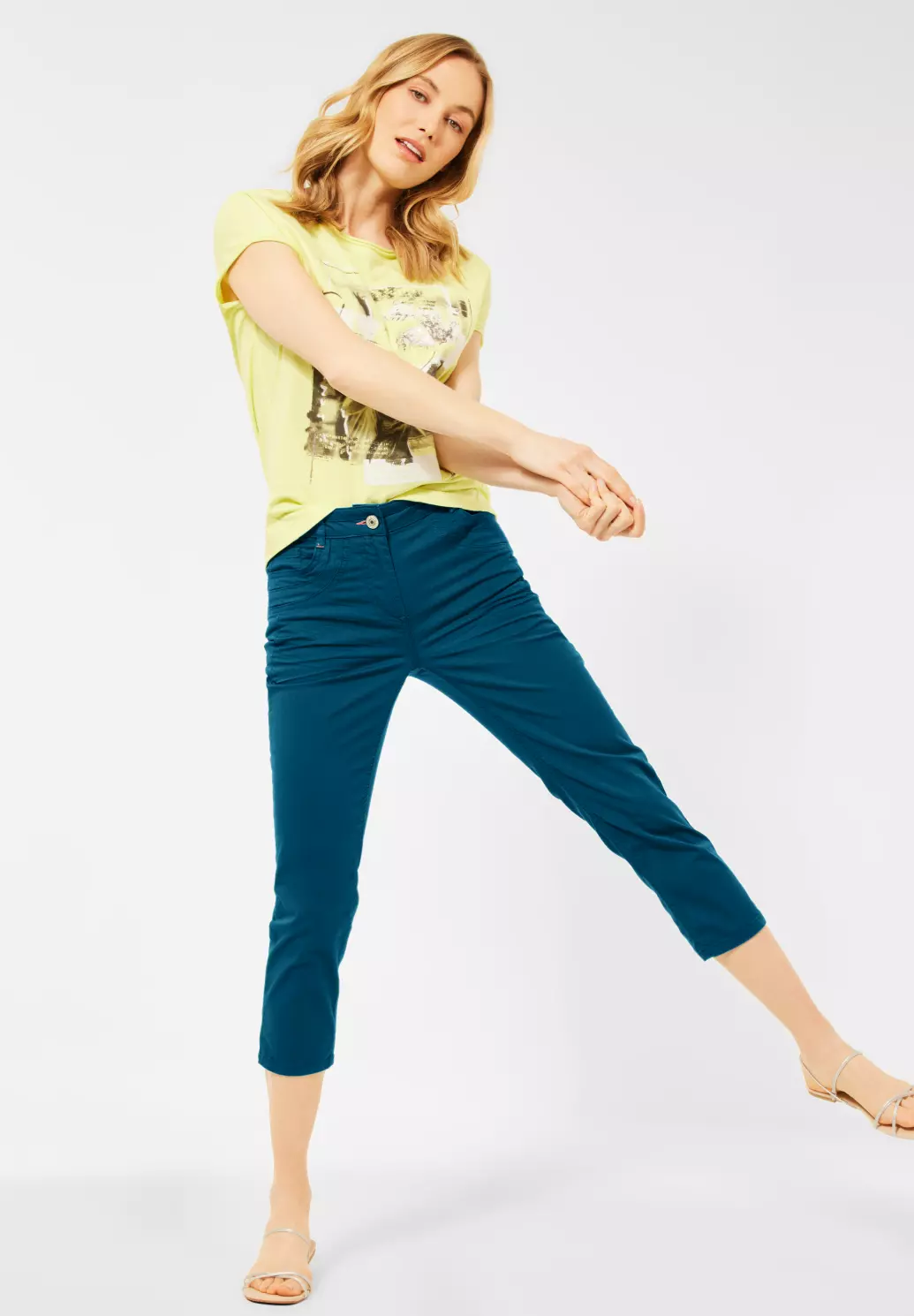 Cecil Slim Fit Hose Vicky - Deep Lagoon Blue