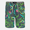 Swim Shorts with Tropical Print - Cement Grey
