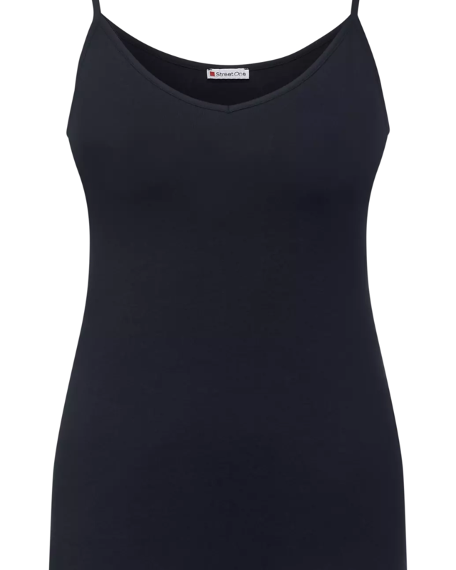 Street One Top mit V-Ausschnitt - Dark Foggy Blue