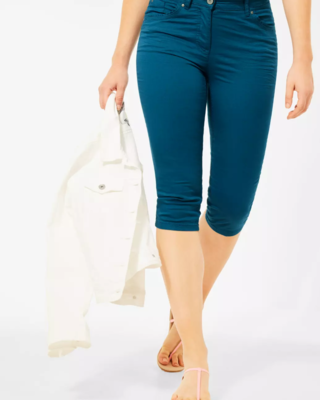 Cecil Slim Fit Hose in High Waist Vicky - Deep Lagoon Blue