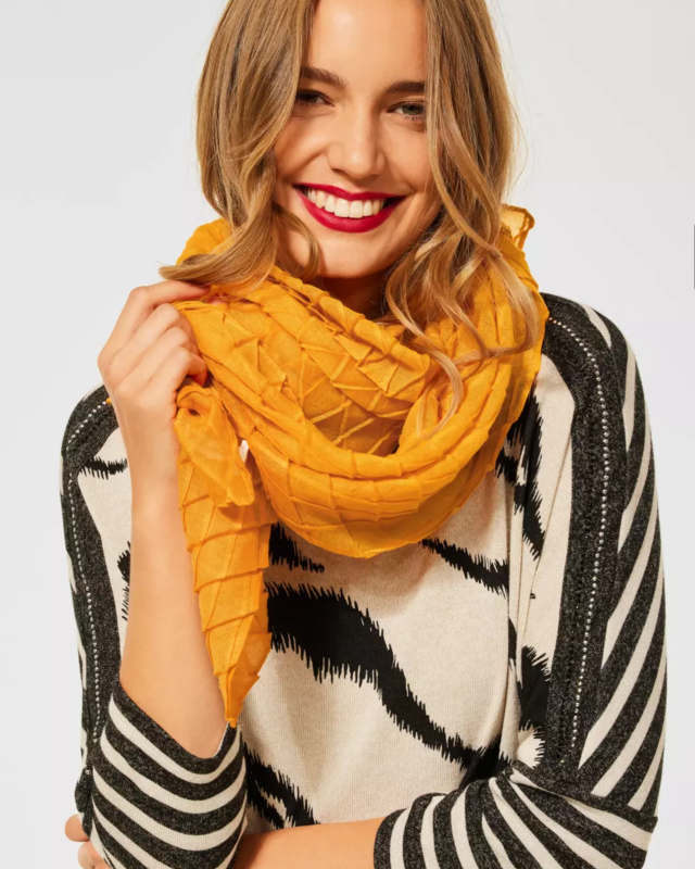Street One Pleated Scarf - Sulphur Yellow