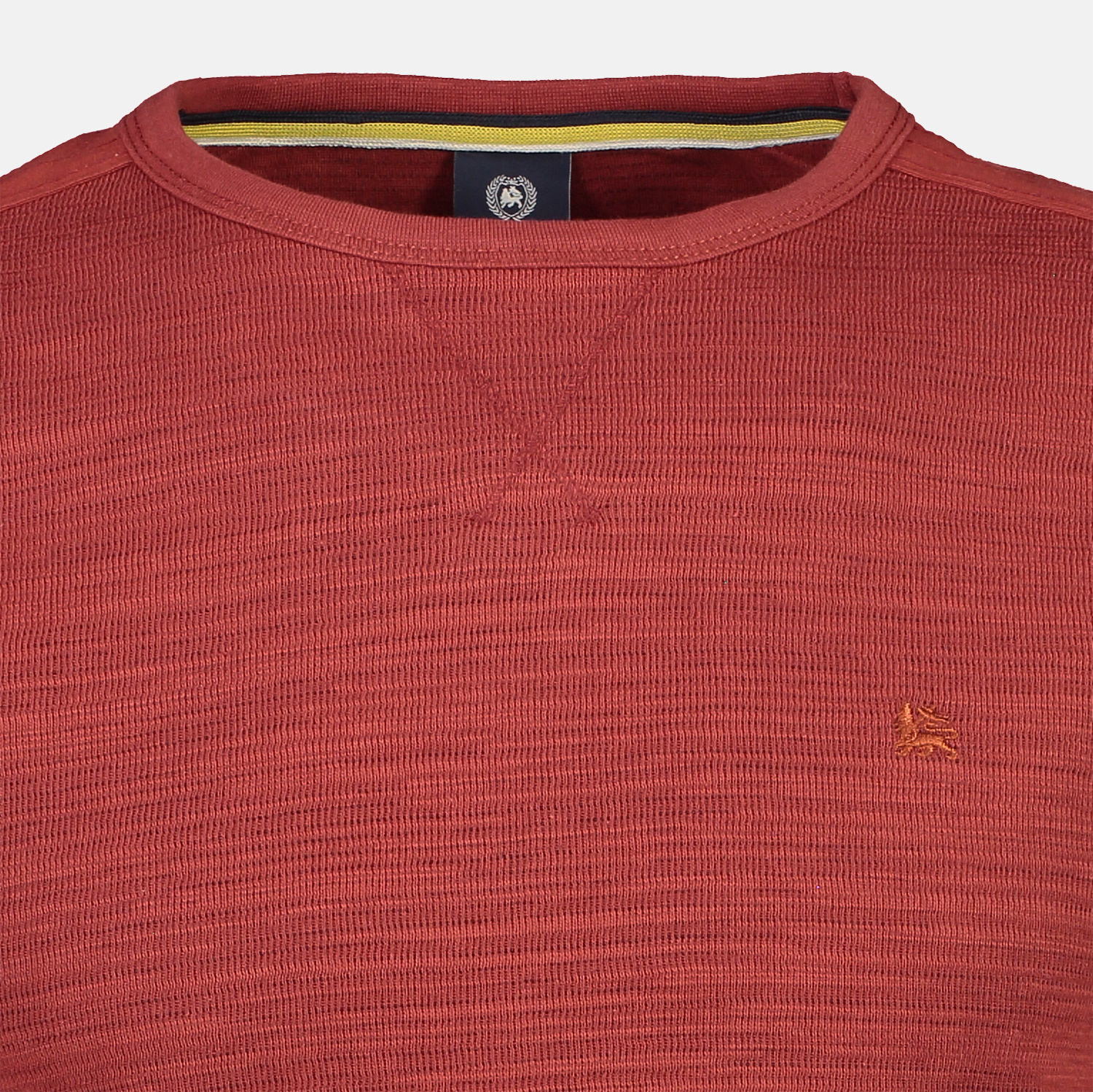 Lerros Longsleeve in Strukturoptik - Burnt Red