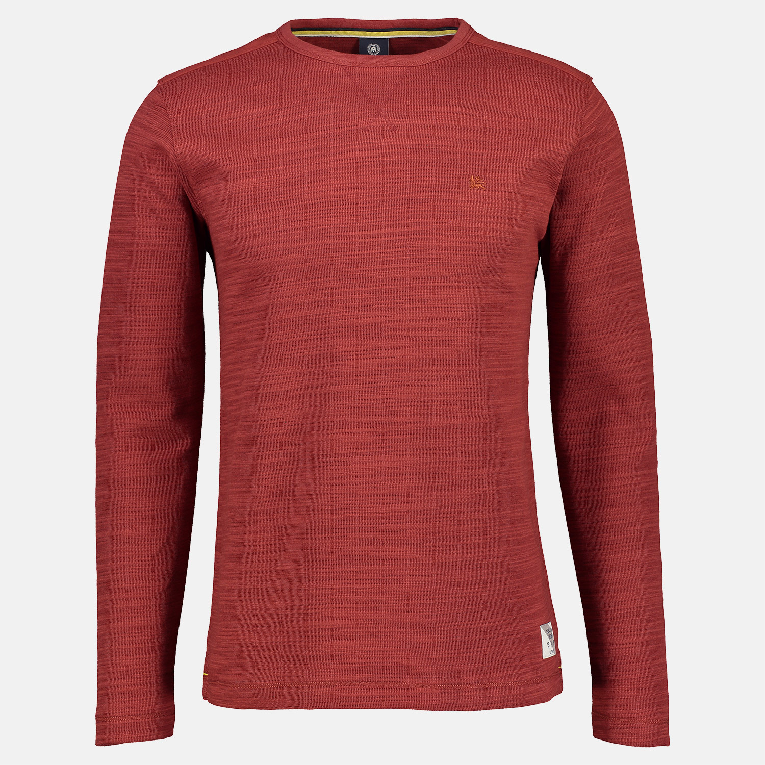 Lerros Longsleeve in Strukturoptik - Burnt Red