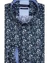 Giordano Button-Down Hemd mit Print - Dark Green