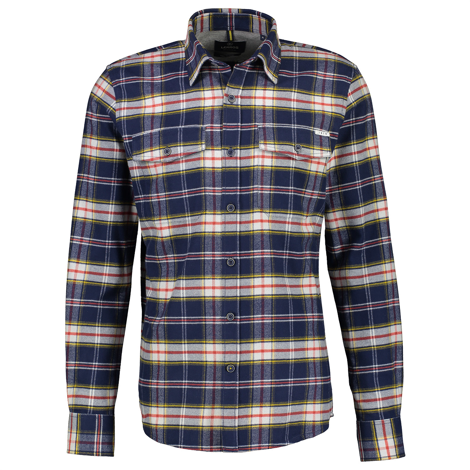LERROS Flannel Hemd mit Karo - Bold Navy | - Cotton Blues | Hemden