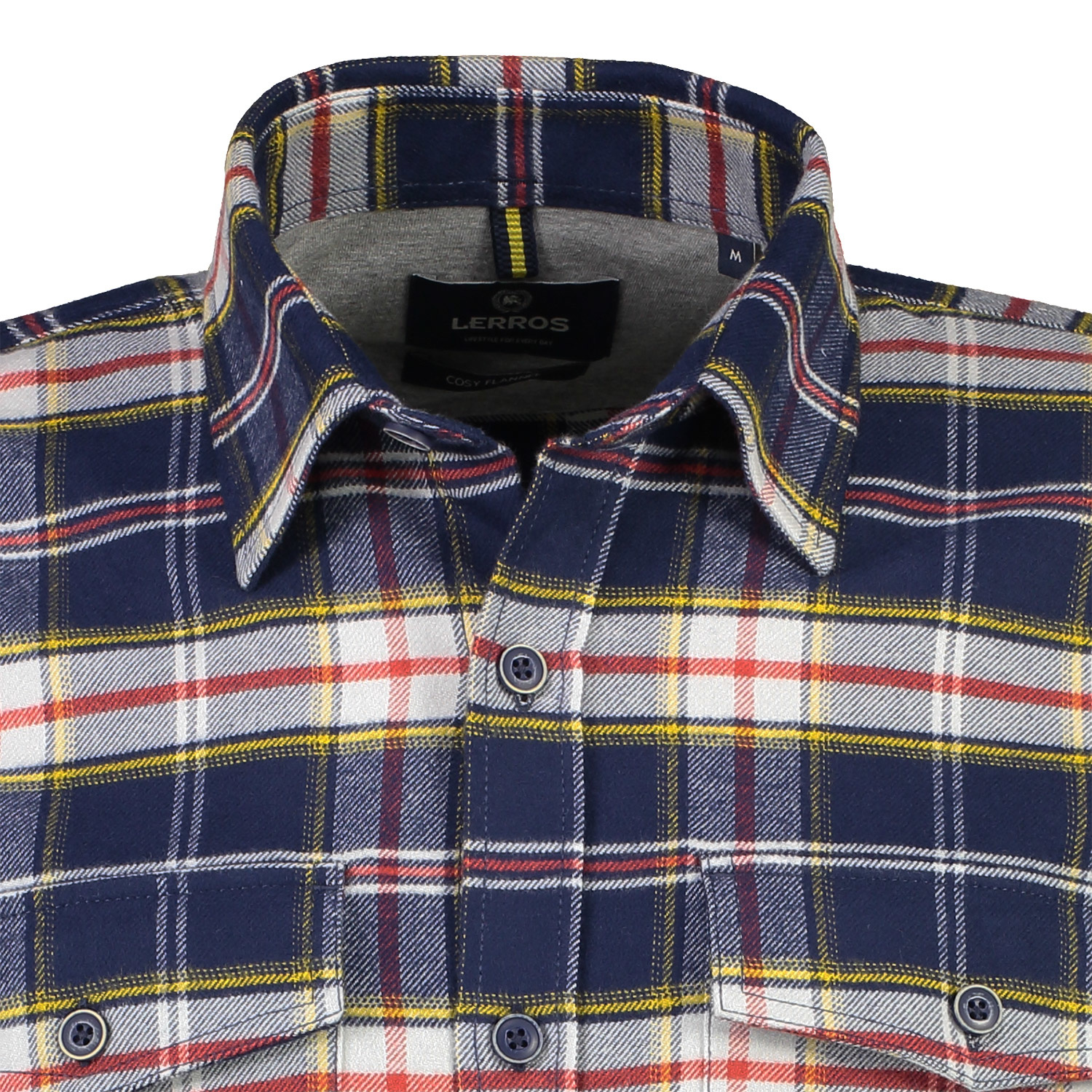 LERROS Flannel Hemd mit Karo - Bold Navy | - Cotton Blues | Hemden