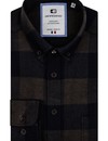 Giordano Button-Down Overhemd Flannel - Dark Green