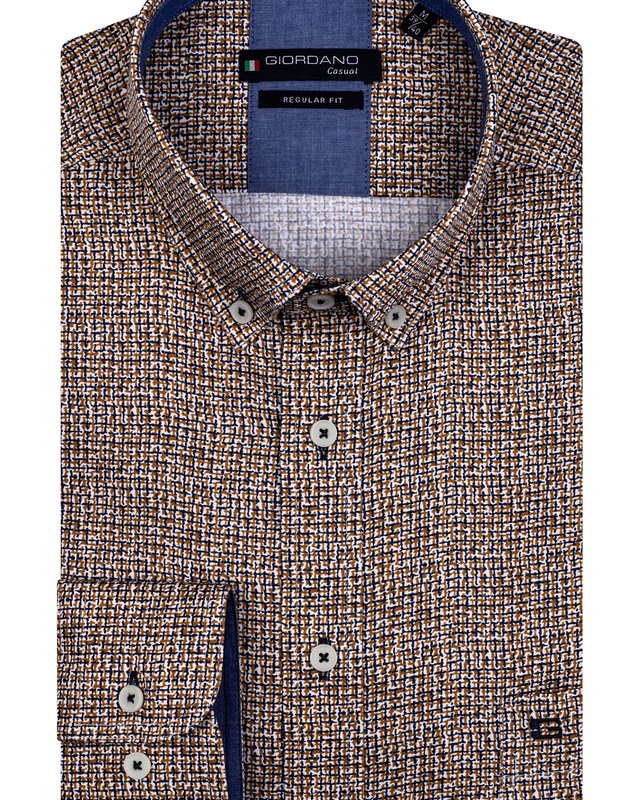 Giordano Button-Down Overhemd - Camel