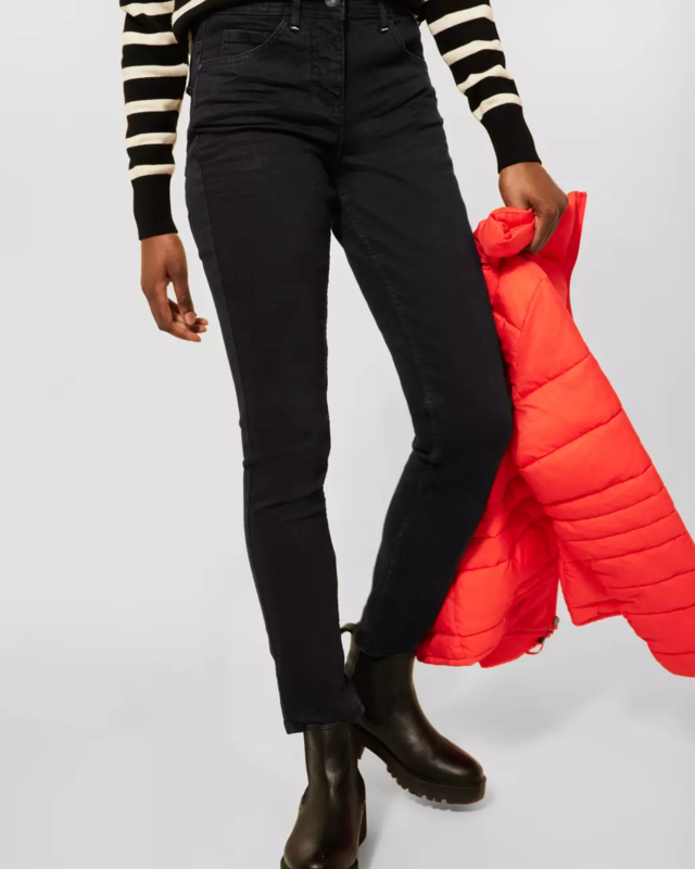 Cecil Schwarze High Waist Denim Toronto - Black Denim