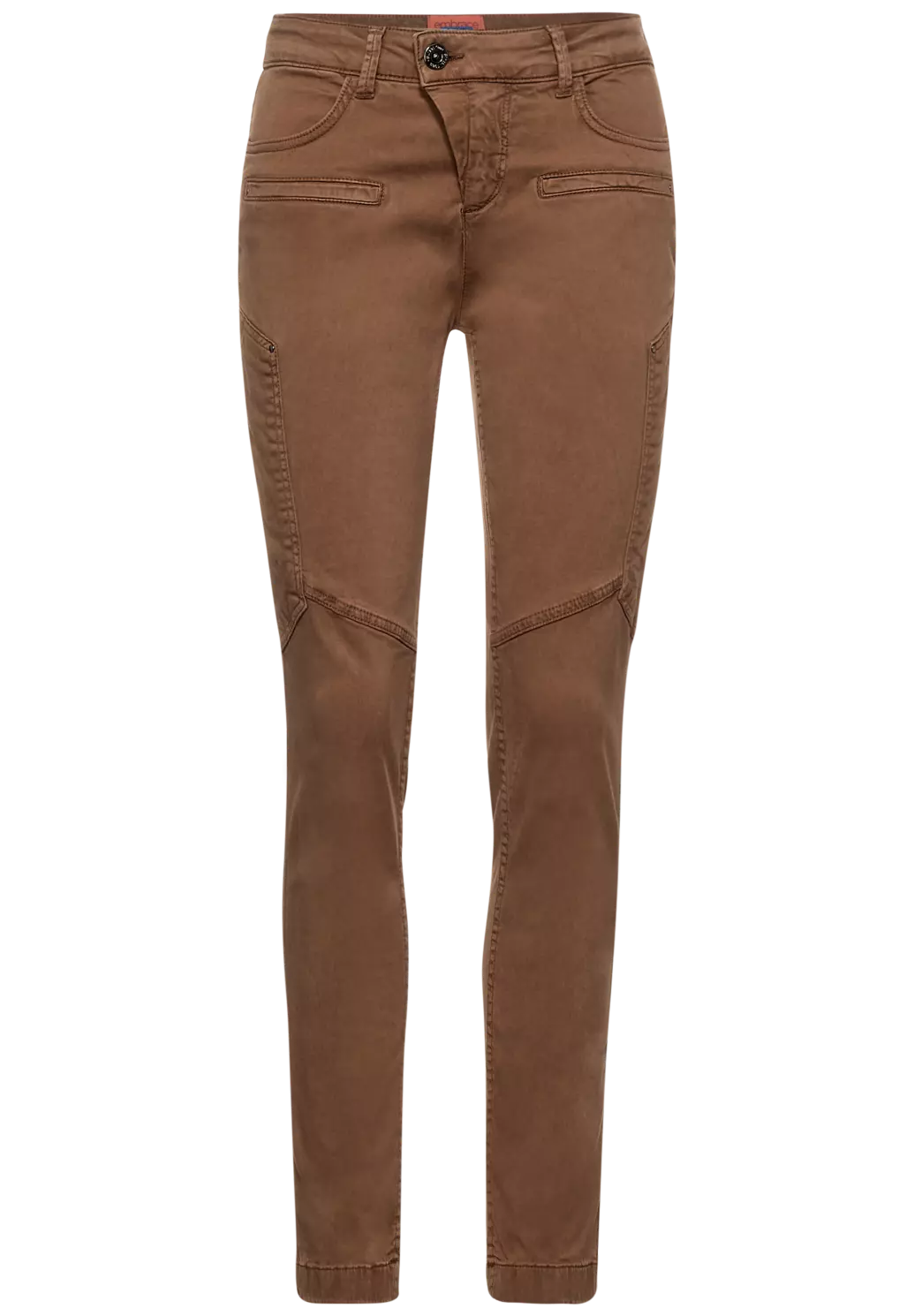 Street One Slim Fit Pants in Lyocell - Soft Toffee
