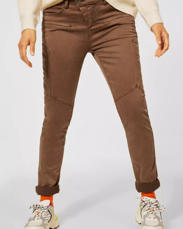 Street One Slim Fit Pants in Lyocell - Soft Toffee