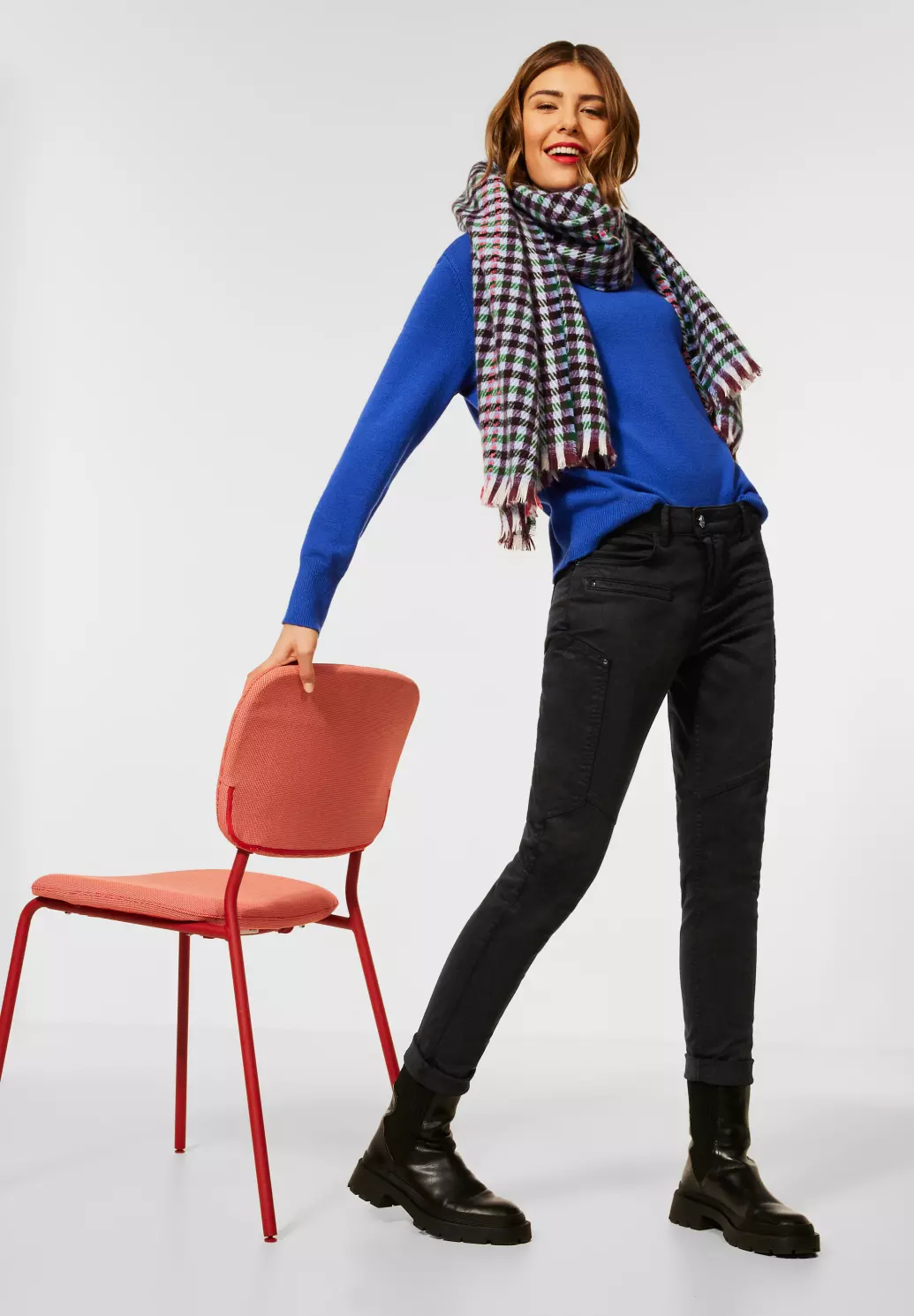 Street One Slim Fit Pants in Lyocell - Black